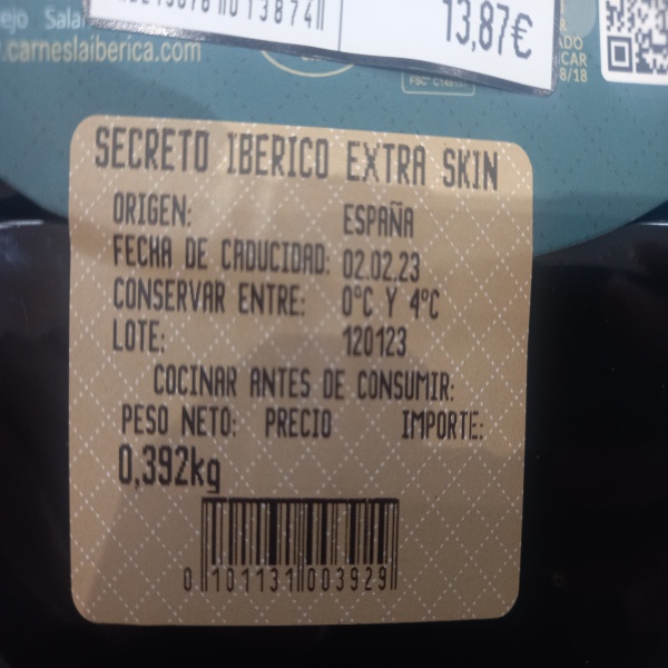 SECRETO IBERICO REFRIGERADO