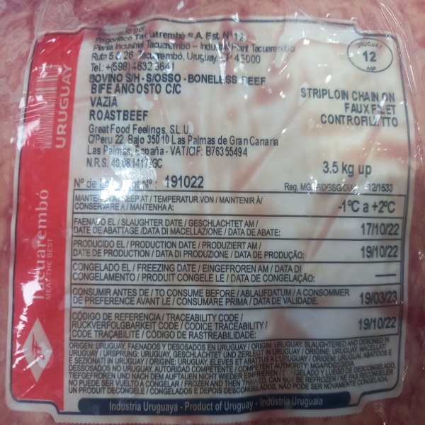 BIFE ANGOSTO REFRIG. URUGUAY