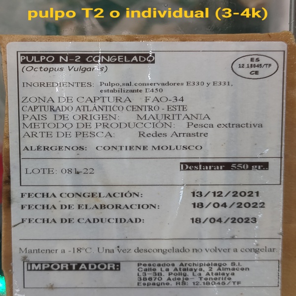 PULPO T2 O INDIVIDUAL ( 3-4K )