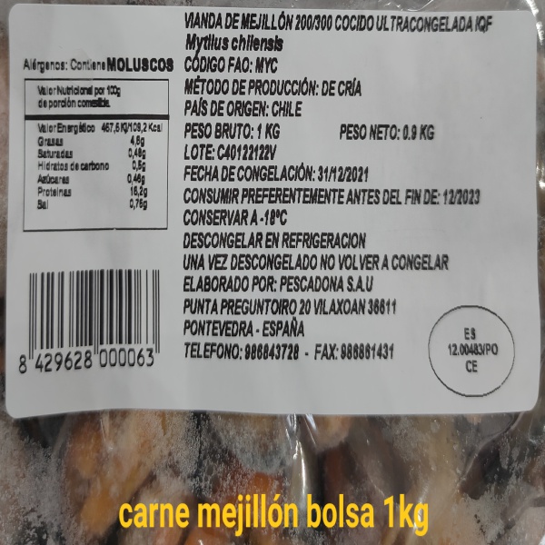 CARNE MEJILLÓN BOLSA 1KG