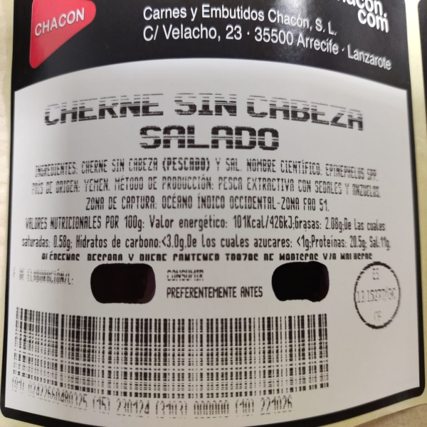CHERNE SALADO S/CABEZA