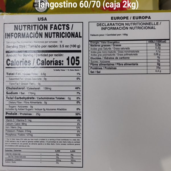 LANGOSTINO 60/70 (CAJA 2KG)
